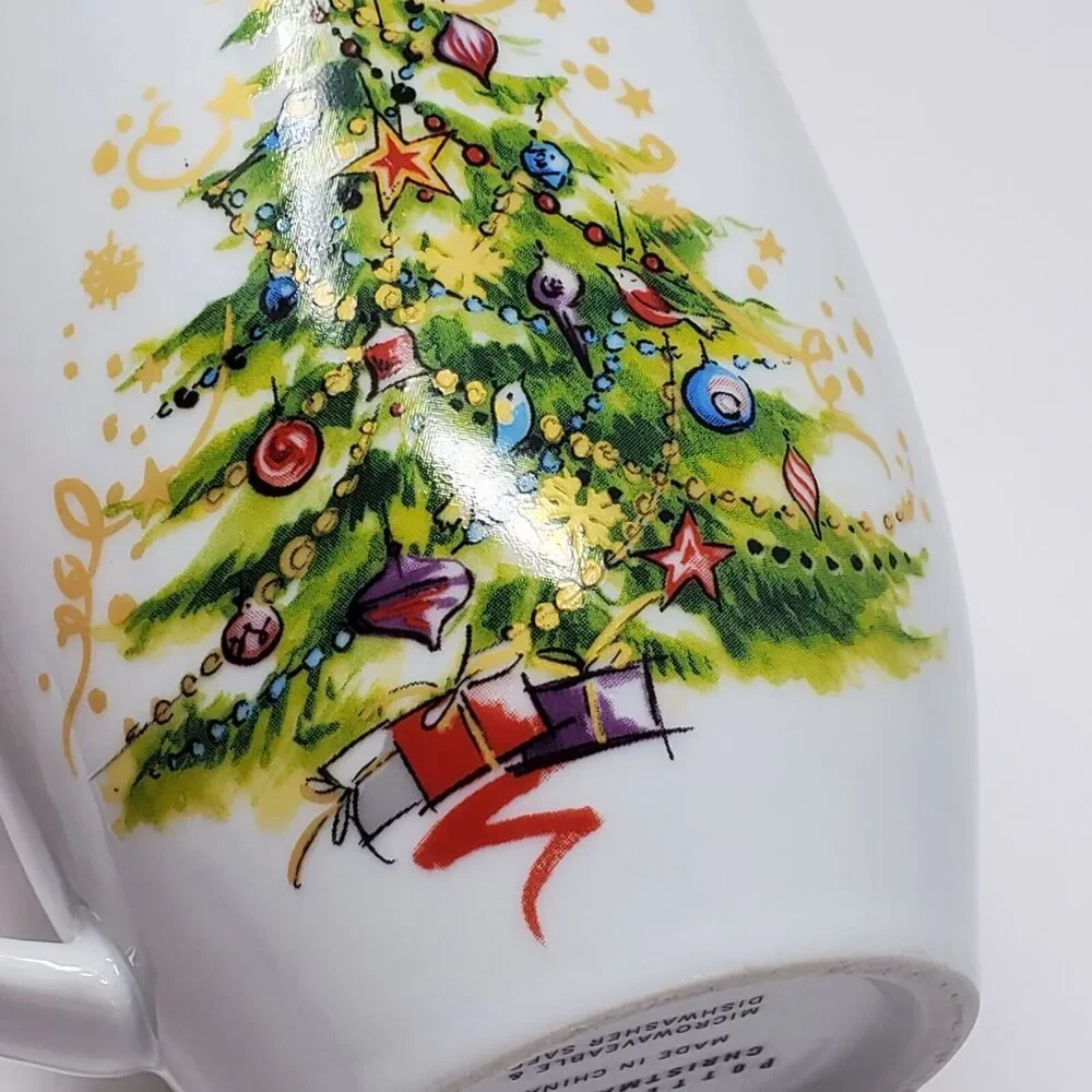 Pottery Barn Christmas Tree Coffee Tea Mug Replacement 16 Oz Holiday Drink ware